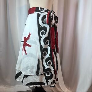 Kariza Vintage Wrap Skirt Sz M Layered Silk Blend Boho Festival India EUC‎